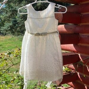 Jona Michelle White Sleeveless Childs dress with sparkly overlay flower girl 5
